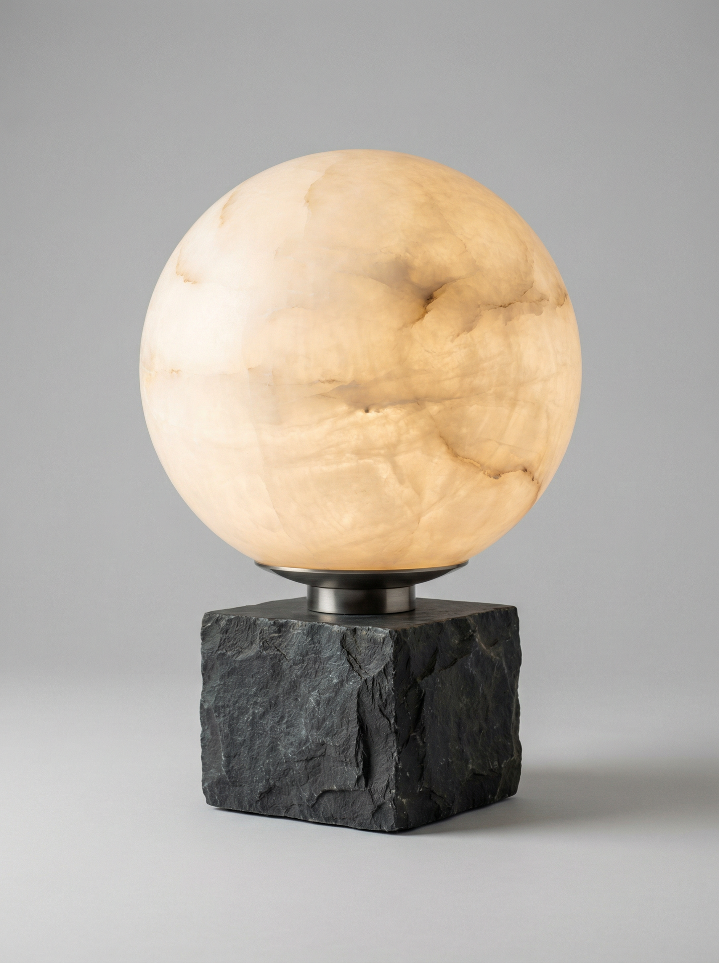 The Alabaster Orb - Rechargeable Natural Alabaster Table Lamp