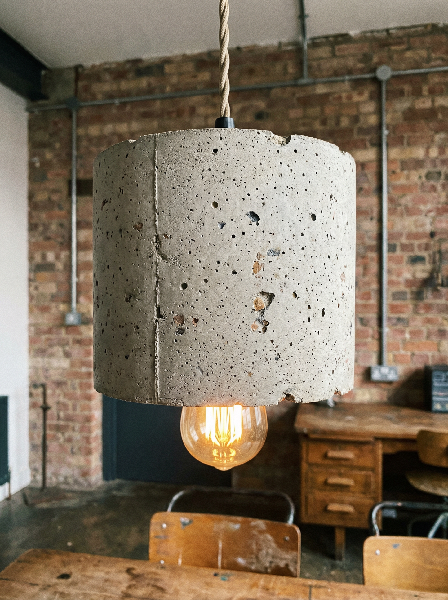 The Concrete Minimalist Pendant - Concrete Hanging Lamp