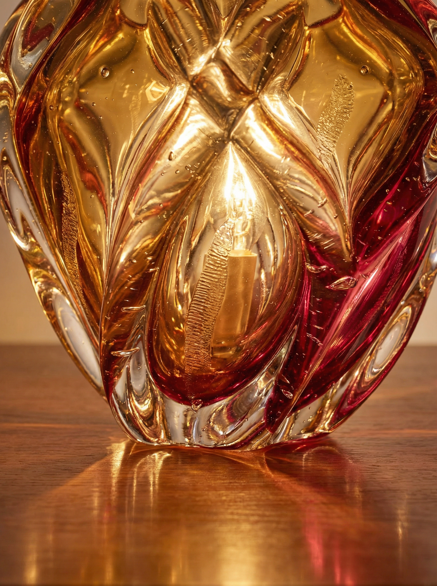 Abstract Glass Table Lamp - Hand-Blown Glass Table Lamp