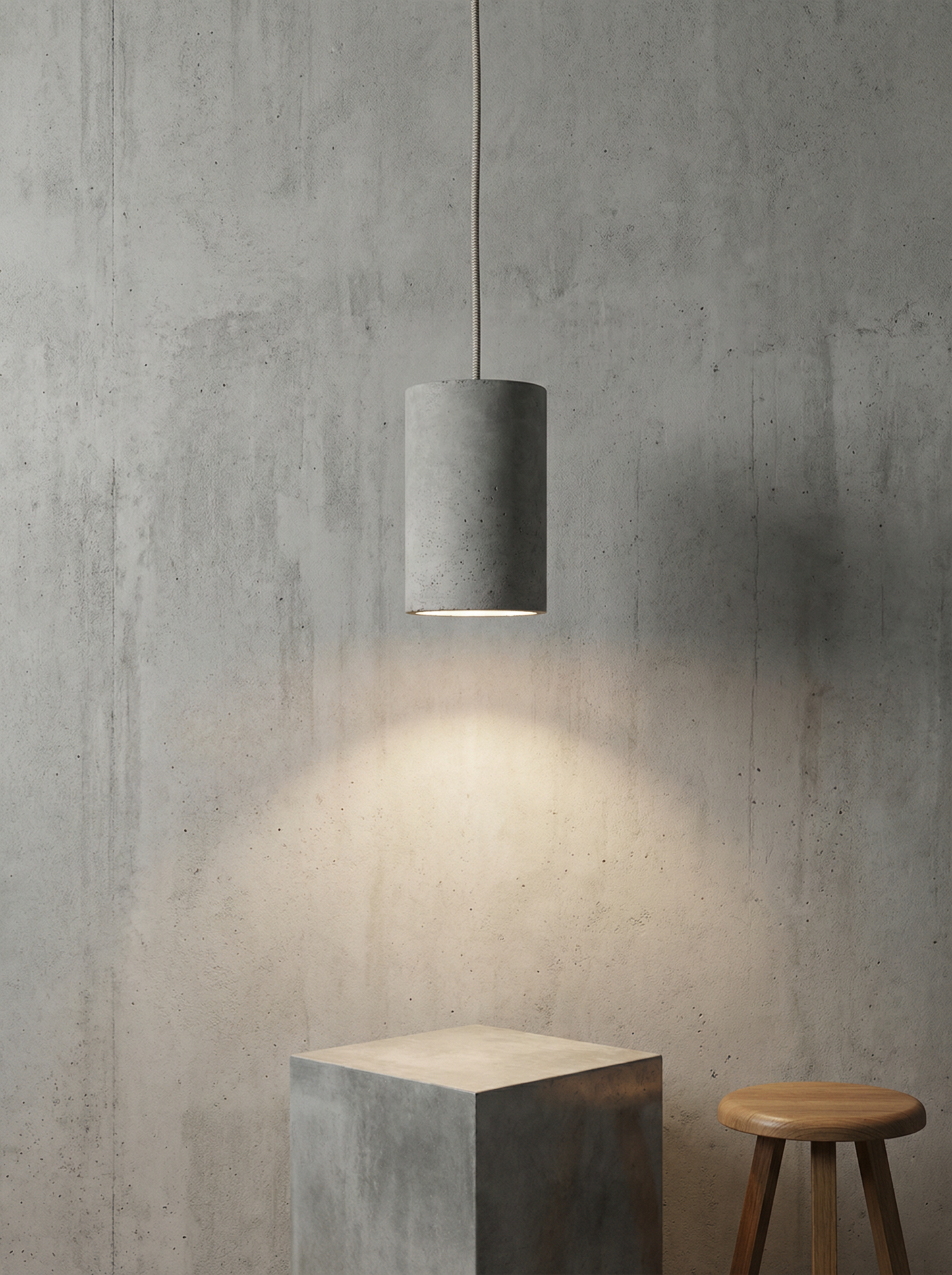The Concrete Minimalist Pendant - Concrete Hanging Lamp