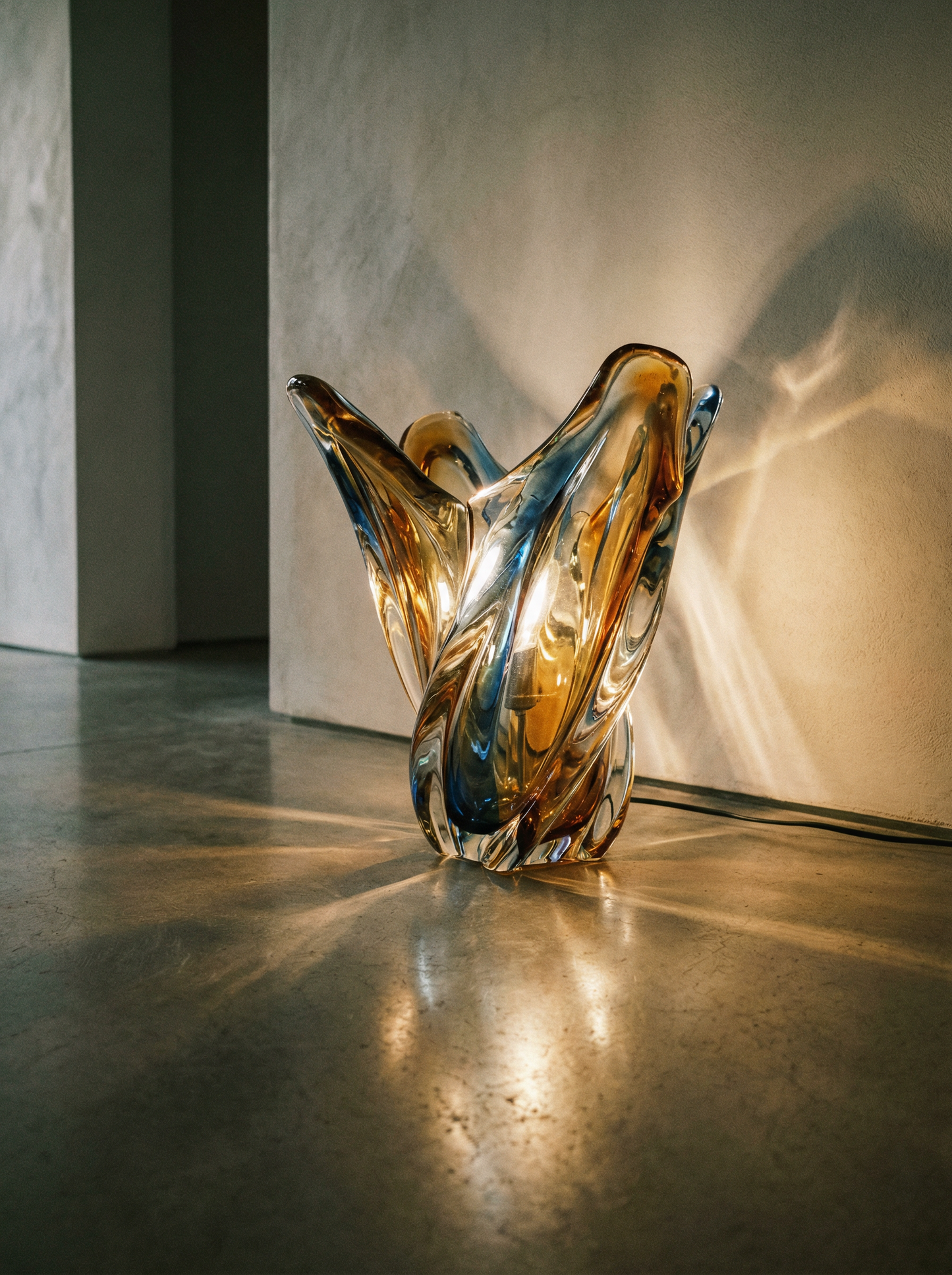 Abstract Glass Table Lamp - Hand-Blown Glass Table Lamp