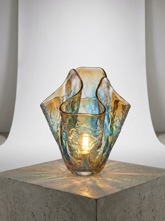 Abstract Glass Table Lamp - Hand-Blown Glass Table Lamp