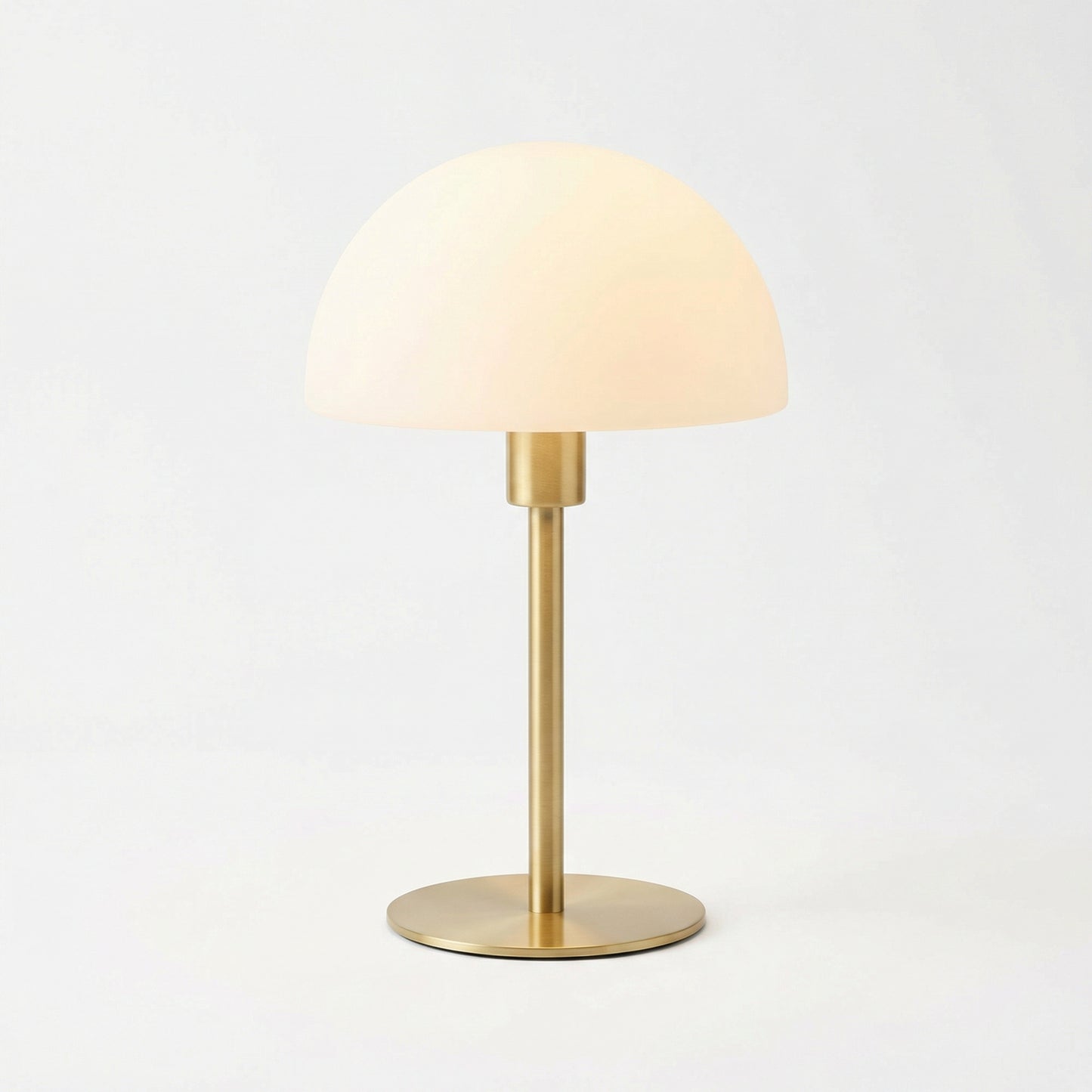 Mushroom Table Lamp — Brass & Opal Glass