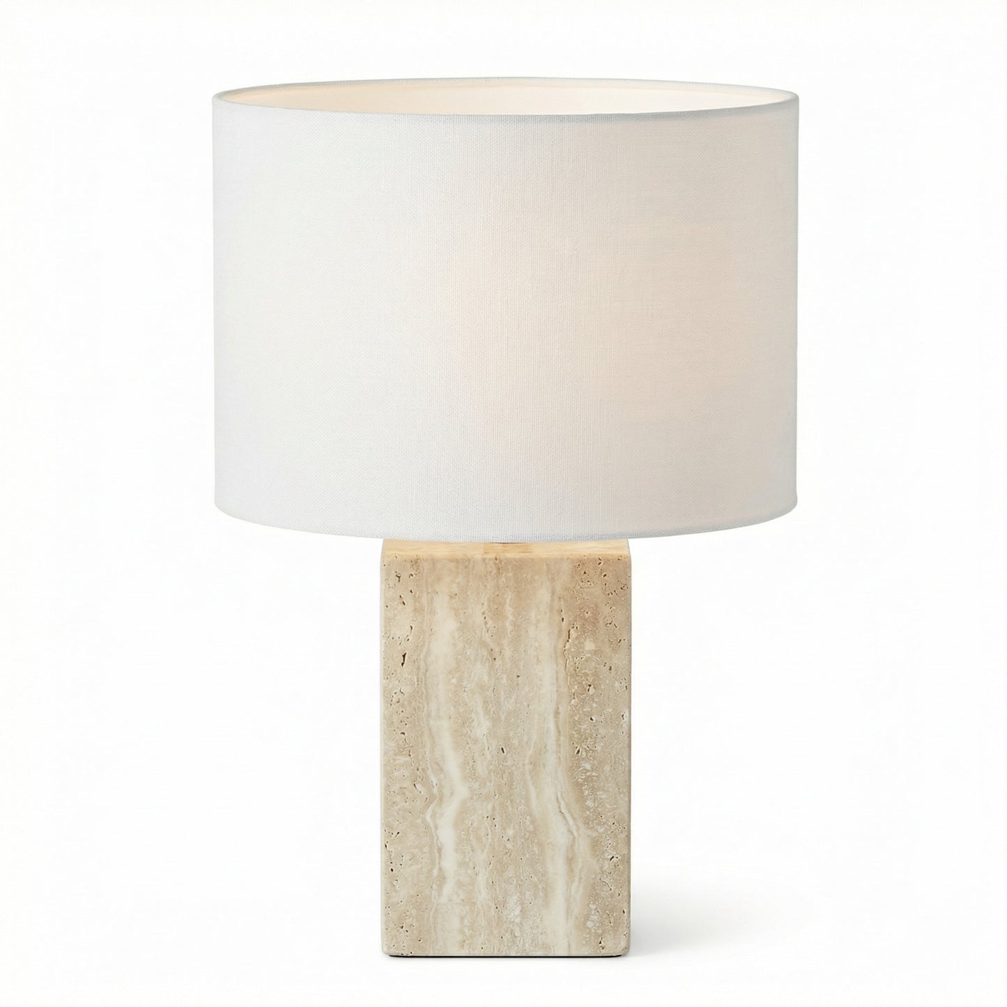 Travertine Block Table Lamp